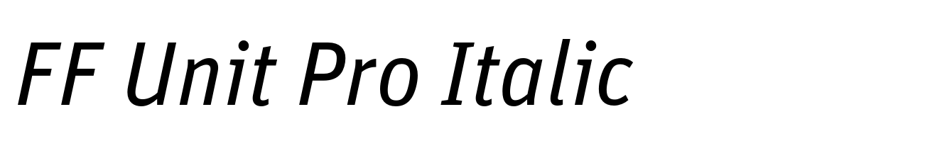 FF Unit Pro Italic